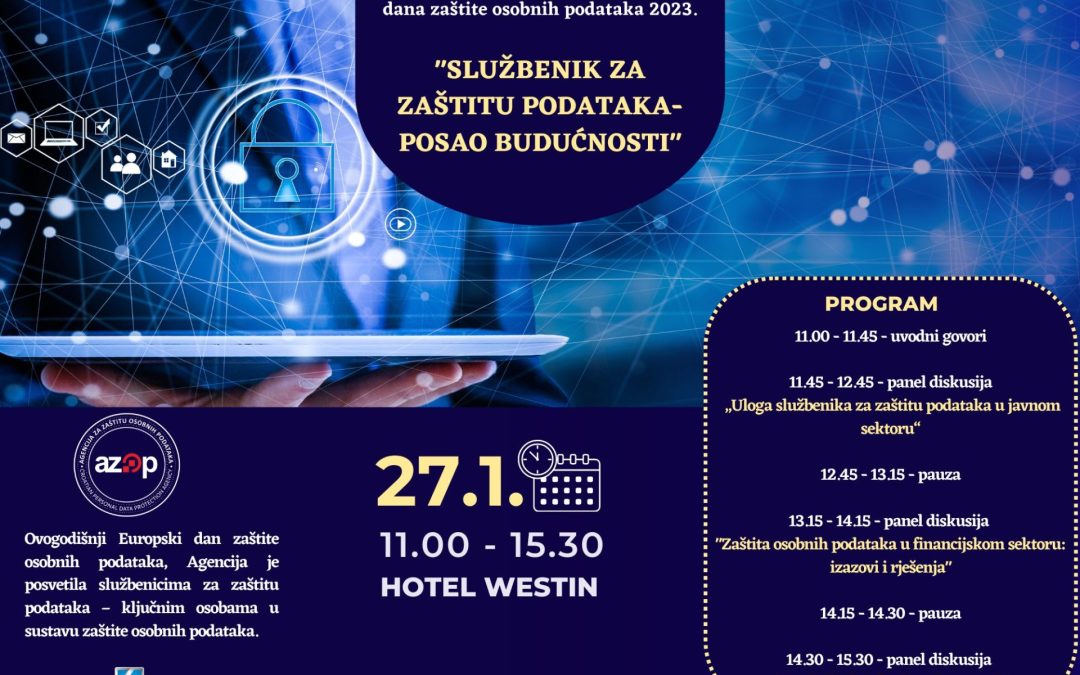 “Službenik za zaštitu podataka – posao budućnosti” konferencija povodom Europskog dana zaštite osobnih podataka
