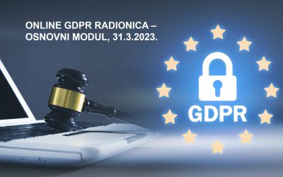 Online radionica za službenike za zaštitu podataka „GDPR – osnovni modul“ – 31. ožujka 2023.