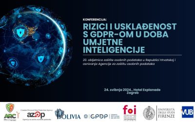Prijave u tijeku 24.5. – Konferencija „Rizici i usklađenost s GDPR-om u doba umjetne inteligencije”