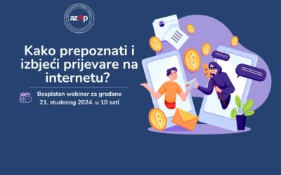 Poziv na webinar “Kako prepoznati i izbjeći prijevare na internetu?”, 21.11.2024.